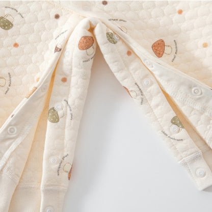 [BABY] New Winter All-Over Print Diagonal-Opening Quilted Coverall SK108220