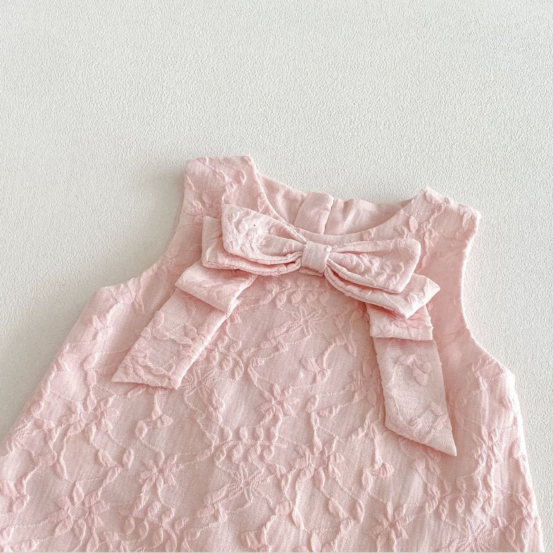 【BABY&KID】ジャカード蝶結びノースリーブワンピースSK104319