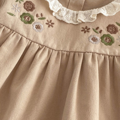 【BABY&KID】レトロ花刺繡ワンピースSK050805