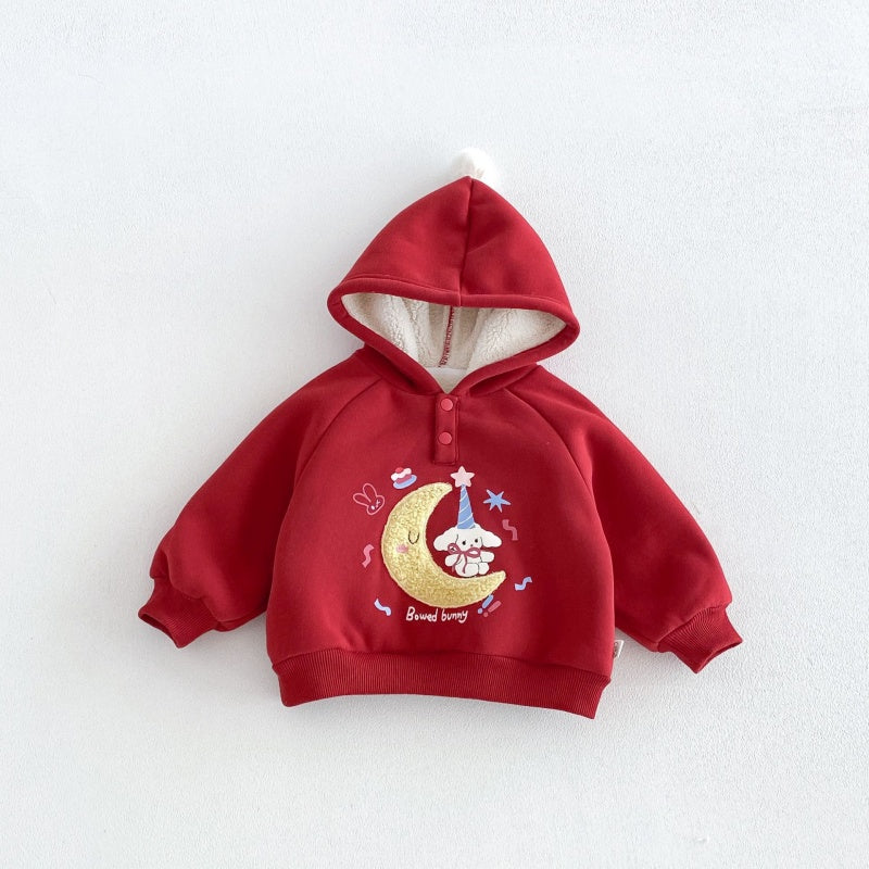 【BABY&KID】冬新作カートゥーンワッペンフード付きトレーナーSK108522