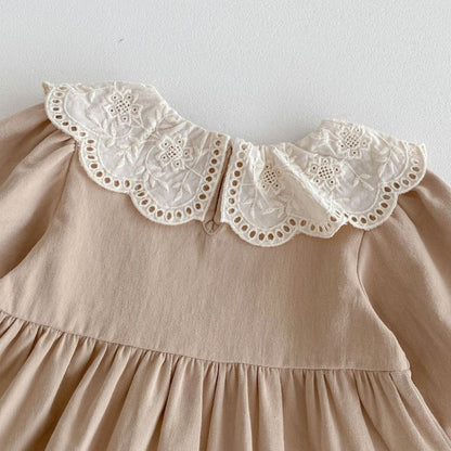 【BABY&KID】花刺繡襟ナチュラルワンピースSK050803