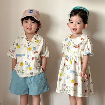 【BABY&KID】夏新作カートゥーンプリントセットアップ、ワンピースSK104709