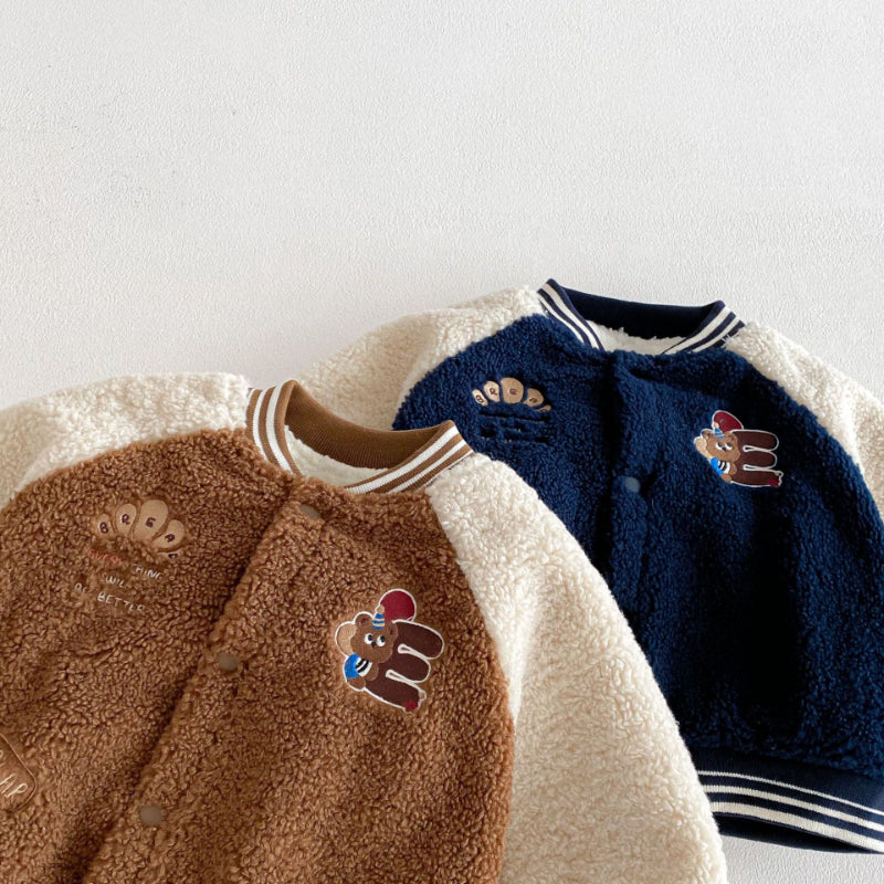 【BABY&KID】冬新作韓国風配色裏起毛ブルゾンSK102903