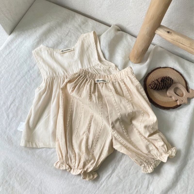【BABY】夏新作 ノースリーブジャカードセットアップSK080219