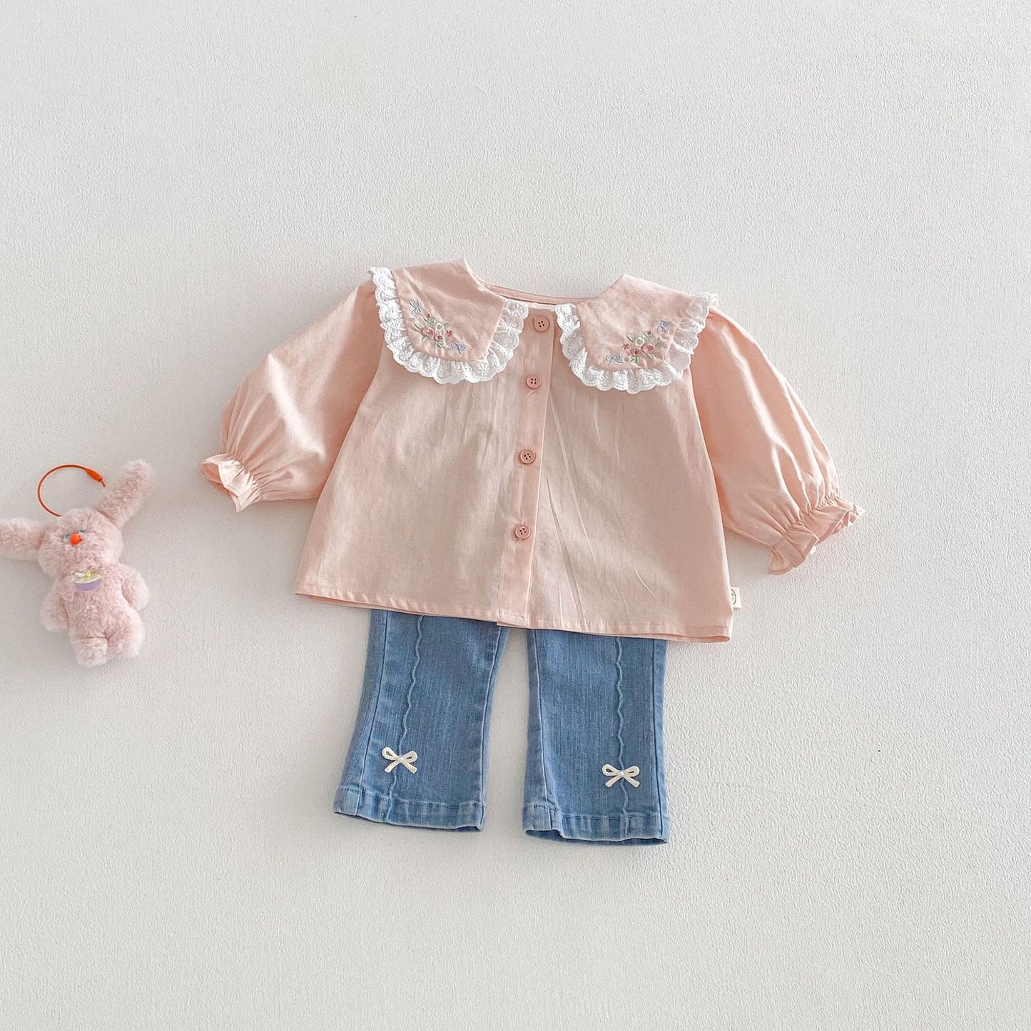 【BABY&KID】レース小花柄ドールカラーシャツSK103509
