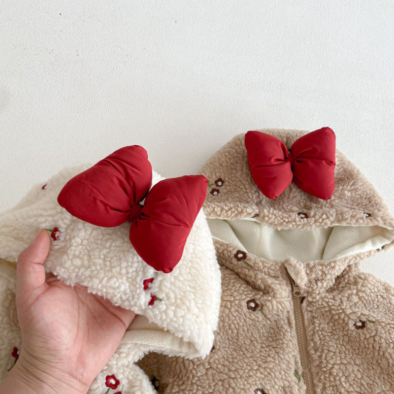 【BABY&KID】冬新作蝶結び＆小花柄キルティングコートSK102904