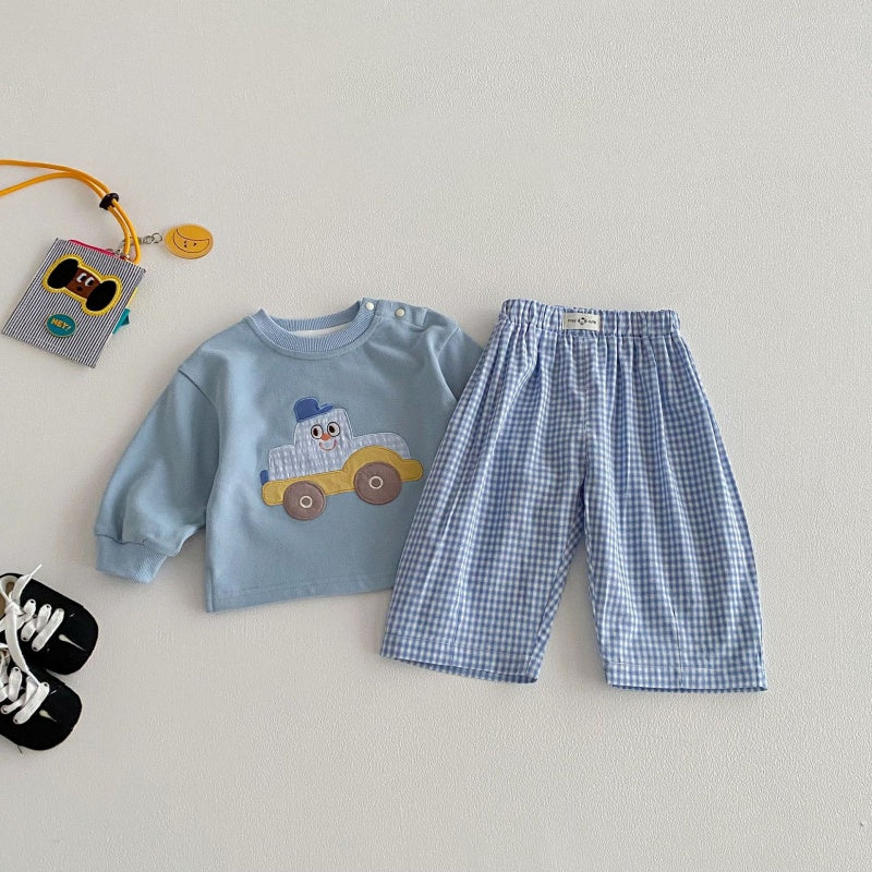 【BABY&KID】韓国風チェックストレートパンツSK104120