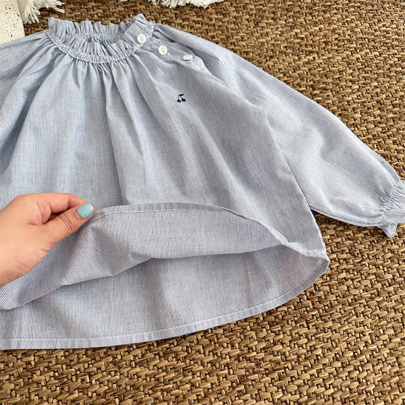 【BABY&KID】ストライプ刺繍ニットカーデSK101439