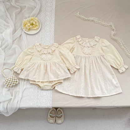 【BABY&KID】レース刺繍ロンパース、ワンピースSK107914