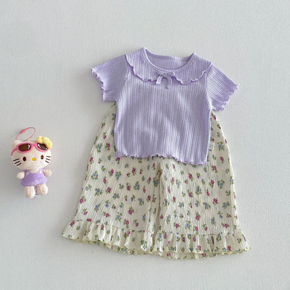 【BABY&KID】夏新作 丸襟無地TシャツSK105108