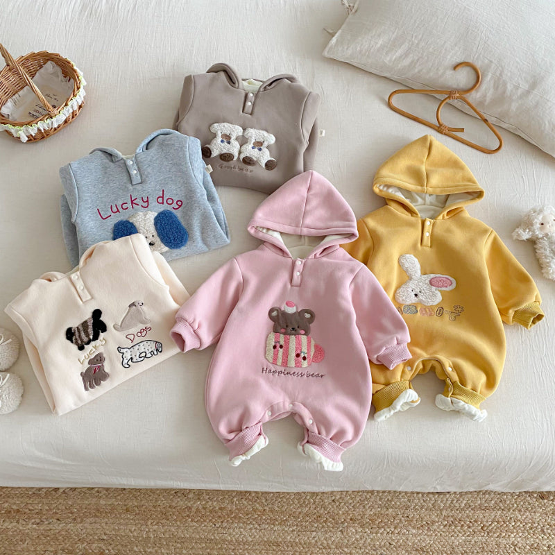 【BABY】冬新作アニマル刺繍カバーオールSK102909