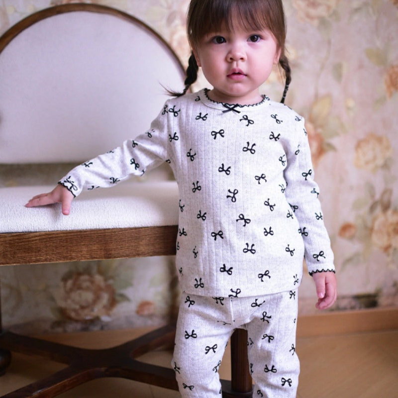 【BABY&KID】北欧風ハート、蝶結びセットアップSK101331