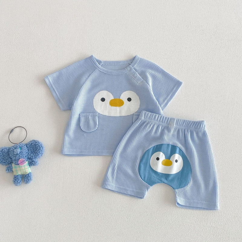 【BABY&KID】夏新作ワッフルカートゥーンセットアップSK105603