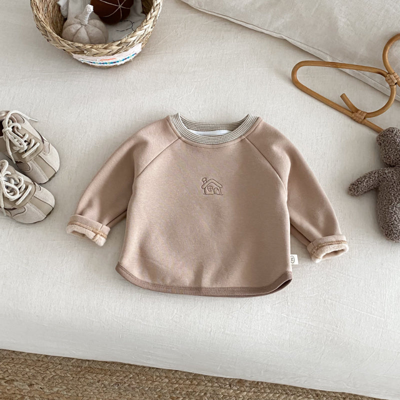 【BABY&KID】冬新作おうち刺繍裏起毛スウェットSK102516