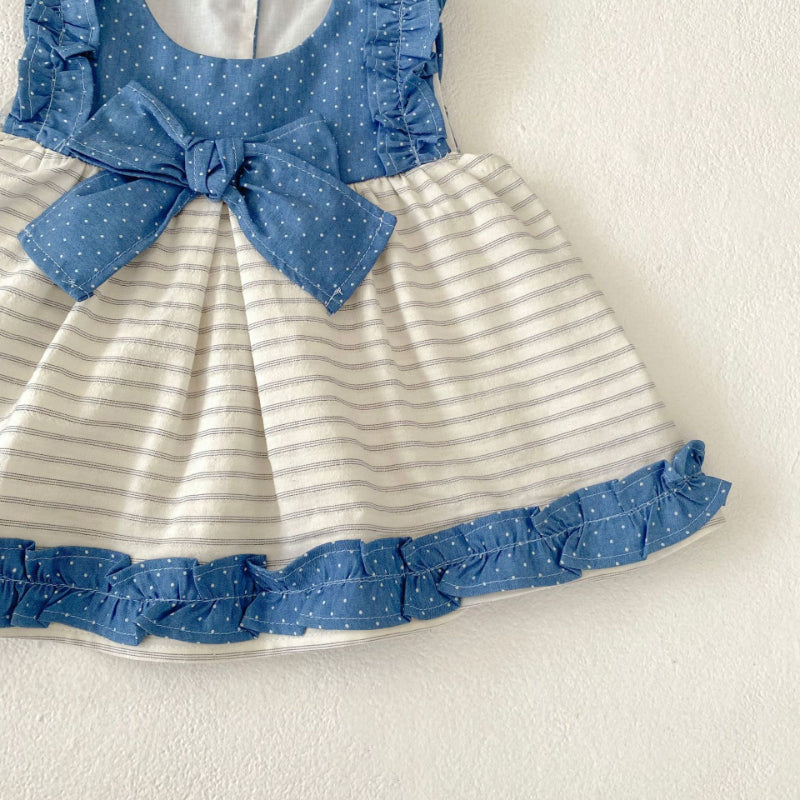 【BABY&KID】夏新作 ストライプデニムトップス＆ショートパンツSK080112