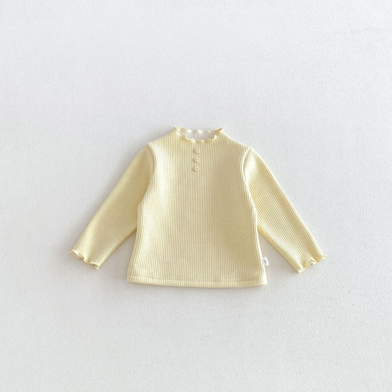 【BABY&KID】冬新作無地リブ裏起毛トップスSK108511