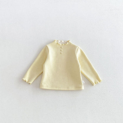 【BABY&KID】冬新作無地リブ裏起毛トップスSK108511