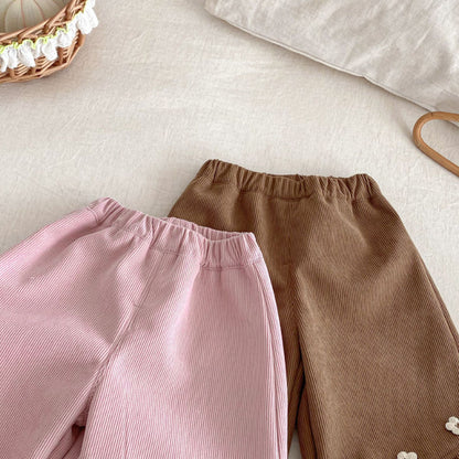 【BABY&KID】冬新作小花裏起毛パンツSK102519