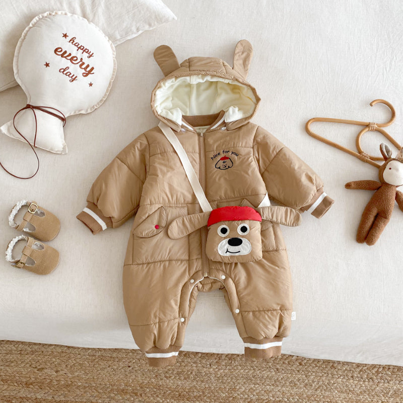 【BABY】取り外しフード裏起毛カバーオール＆バッグセットSK102913