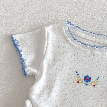 【BABY&KID】夏新作花刺繍ワンピース、サロペット、TシャツSK105903
