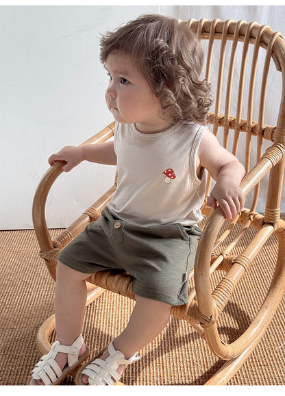 【BABY】夏新作 北欧風 キャラクタープリントノースリーブTシャツSK091306