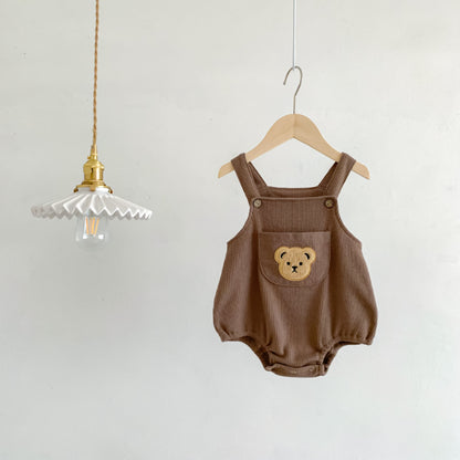 【BABY】夏新作 ワッフルベアロンパース 、半袖トップスSK080302