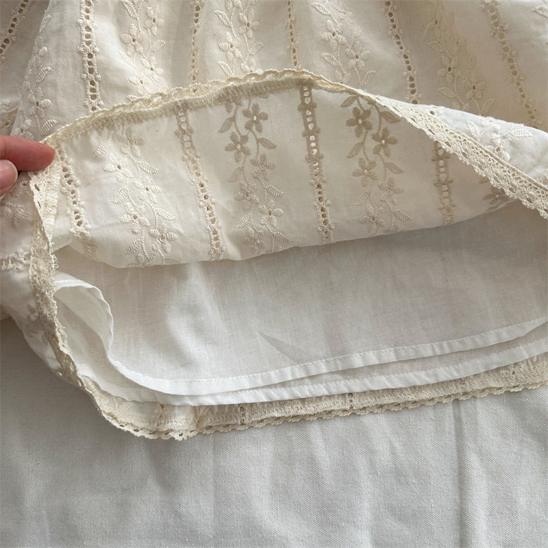 【BABY&KID】刺繍ラウンドカラーブラウスSK101446