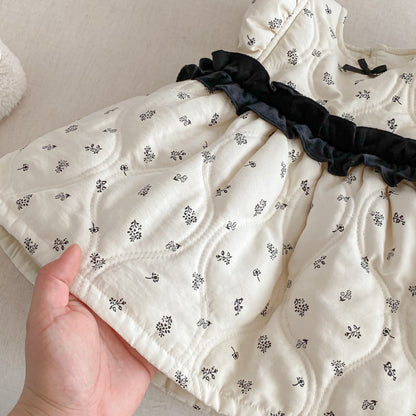 【BABY&KID】冬新作花柄中綿ノースリーブワンピースSK102736