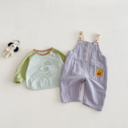 【BABY&KID】韓国風ワッペンサロペットパンツSK103502