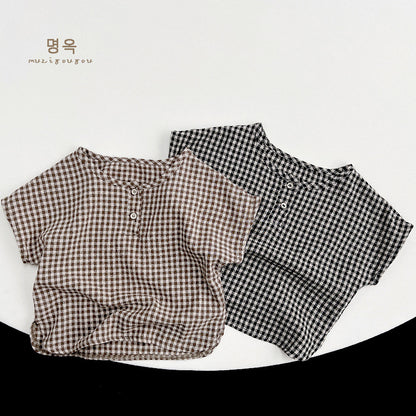【BABY&KID】夏新作 韓国風チェックシャツSK080816