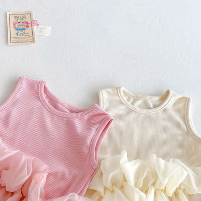 【BABY&KID】夏新作 スイートノースリーブトップス、デニムパンツSK080616