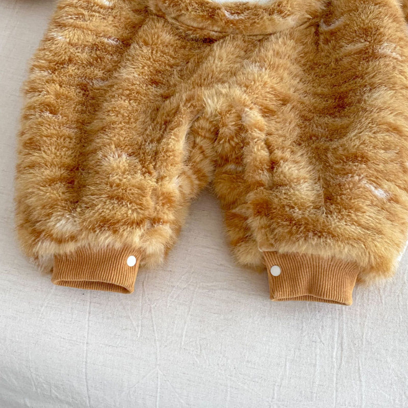 【BABY】韓国風キャット柄もこもこカバーオールSK102928