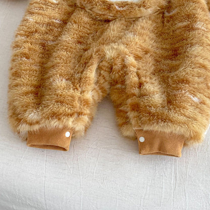 【BABY】韓国風キャット柄もこもこカバーオールSK102928