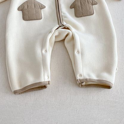 【BABY】冬新作おうち刺繍カバーオールSK102504