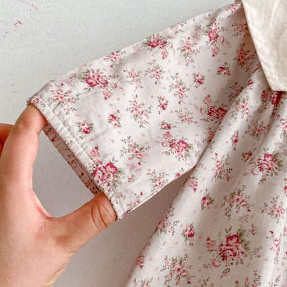 【BABY&KID】花柄刺繍スクエアネックワンピースSK011016