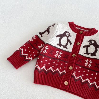 【BABY&KID】冬新作ペンギンニットカーディガンSK108504