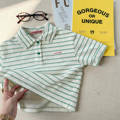 【BABY&KID】夏新作 ボーダー半袖TシャツSK010218