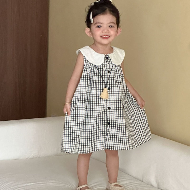 【BABY&KID】夏新作おしゃれチェック柄セットアップ、ワンピースSK104720