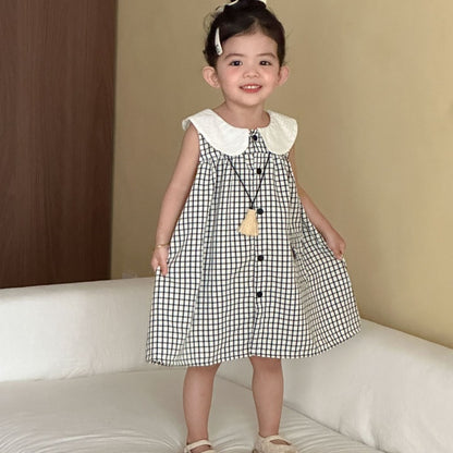 【BABY&KID】夏新作おしゃれチェック柄セットアップ、ワンピースSK104720