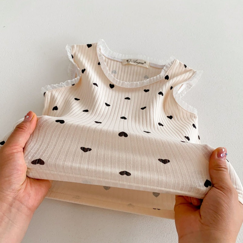【BABY&KID】夏新作 レースハートセットアップSK080210