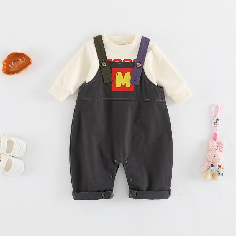 【BABY】ロゴサロペット＆長袖トップスSK106716