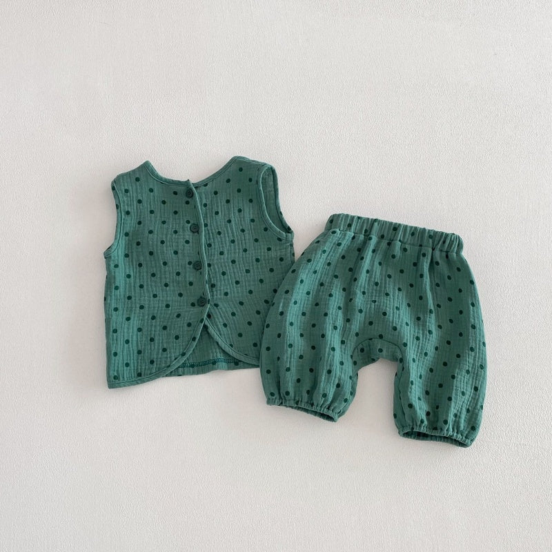 【BABY&KID】夏新作シンプルドットセットアップSK104620