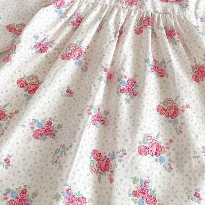 【姉妹服】レース襟花柄ロンパース、ワンピースSK101118