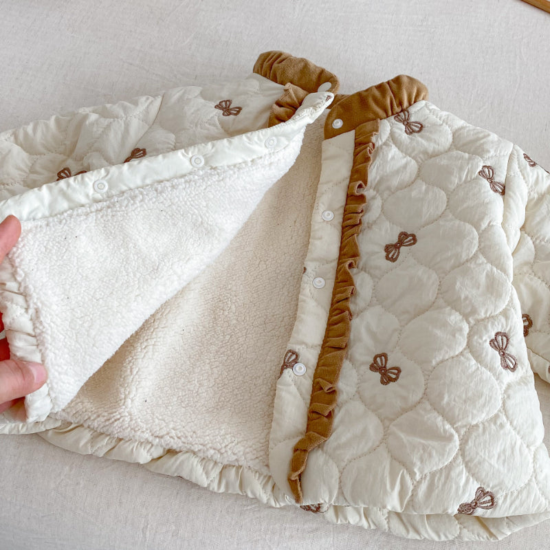 【BABY&KID】冬新作リボン中綿キルティングコートSK102521