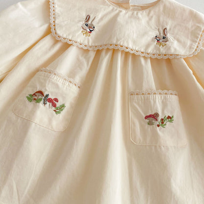 【BABY&KID】カートンうさぎ刺繍ワンピースSK011022