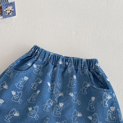 【BABY&KID】夏新作 ドッグポケットTシャツ、フルプリントショーツSK080609
