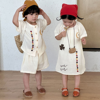 【BABY&KID】夏新作コットンガーゼセットアップ、ワンピースSK104719