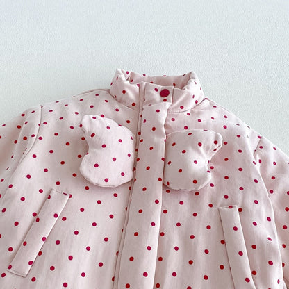 【BABY&KID】冬新作かわいいドット中綿ジャケットSK108514