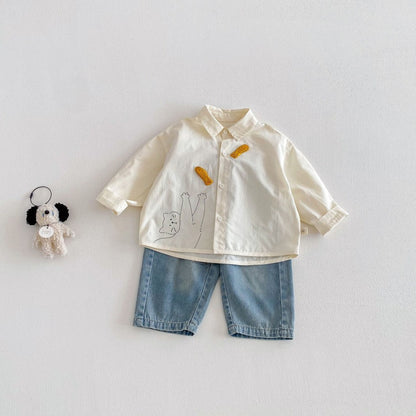 【BABY&KID】韓国風どうぶつ柄シャツSK104115