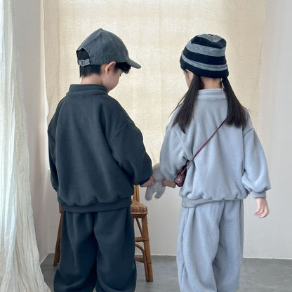 【BABY&KID】冬新作 カジュアル裏起毛セットアップSK102029
